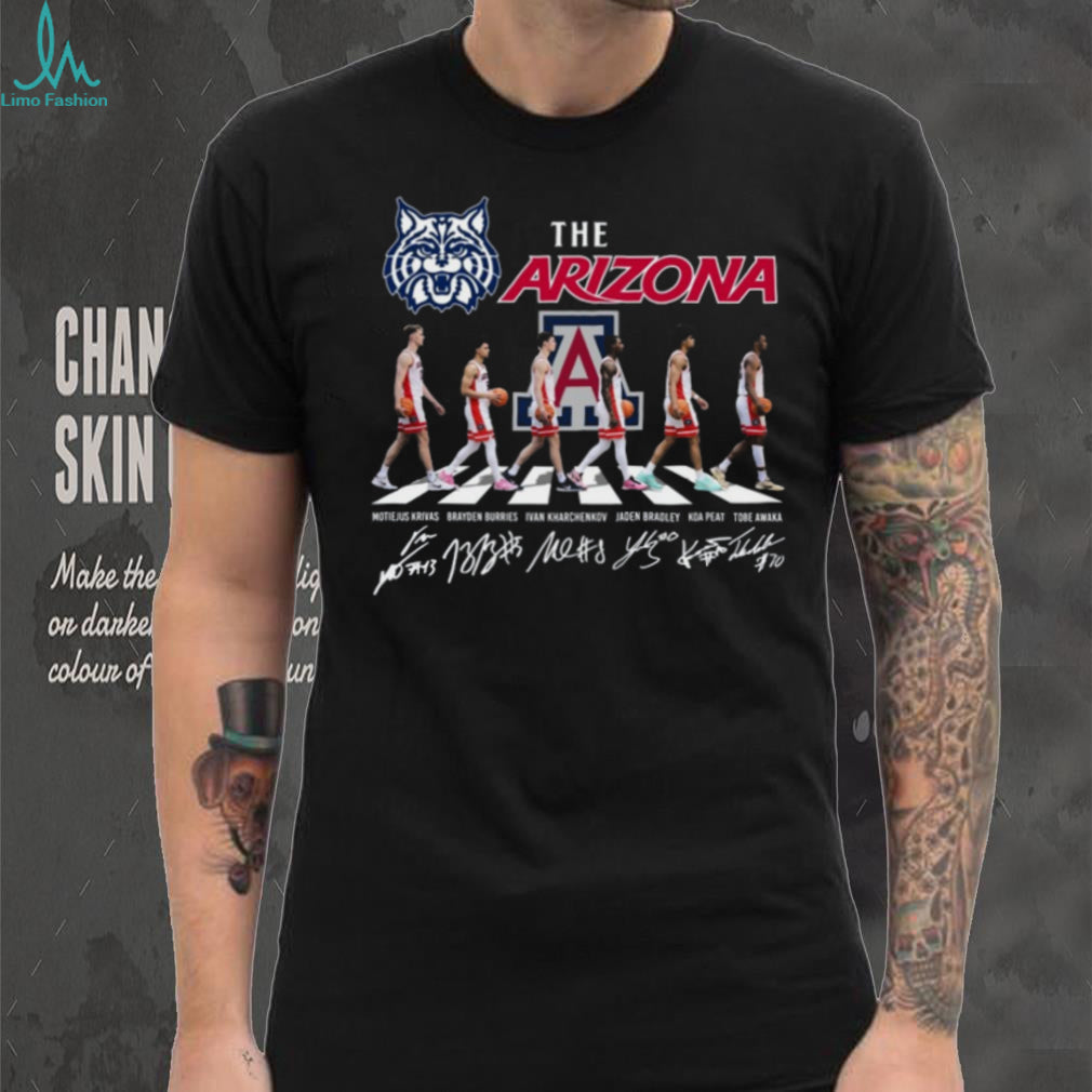 Arizona Wildcats Abbey Road Basketball Players Signature Coffee T Shirt