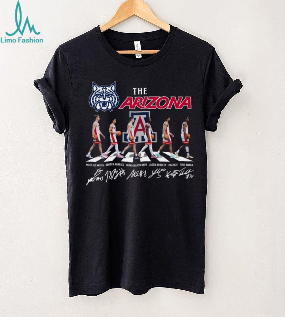 Arizona Wildcats Abbey Road Basketball Players Signature Coffee T Shirt