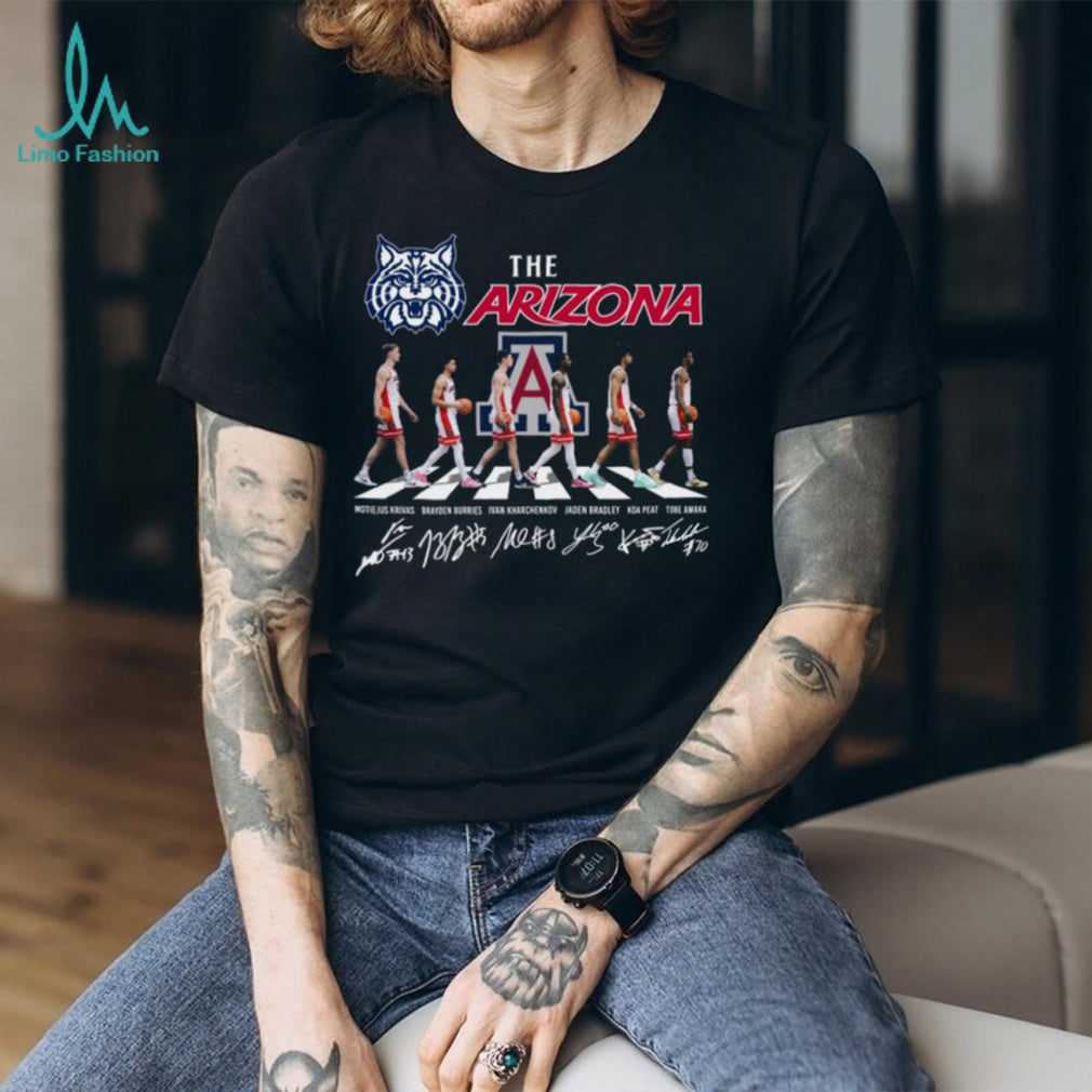 Arizona Wildcats Abbey Road Basketball Players Signature Coffee T Shirt