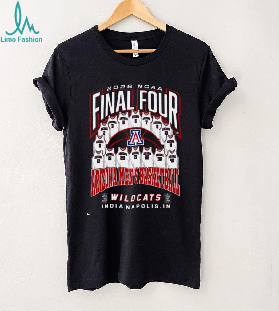 Arizona Wildcats Men’s Basketball 2026 Final Four Roster Jersey Design T Shirt