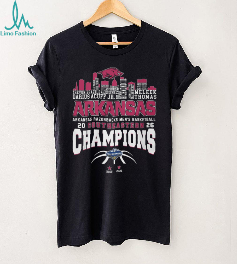 Arkansas Razorbacks 2026 SEC Basketball Champions City Skyline Shirt