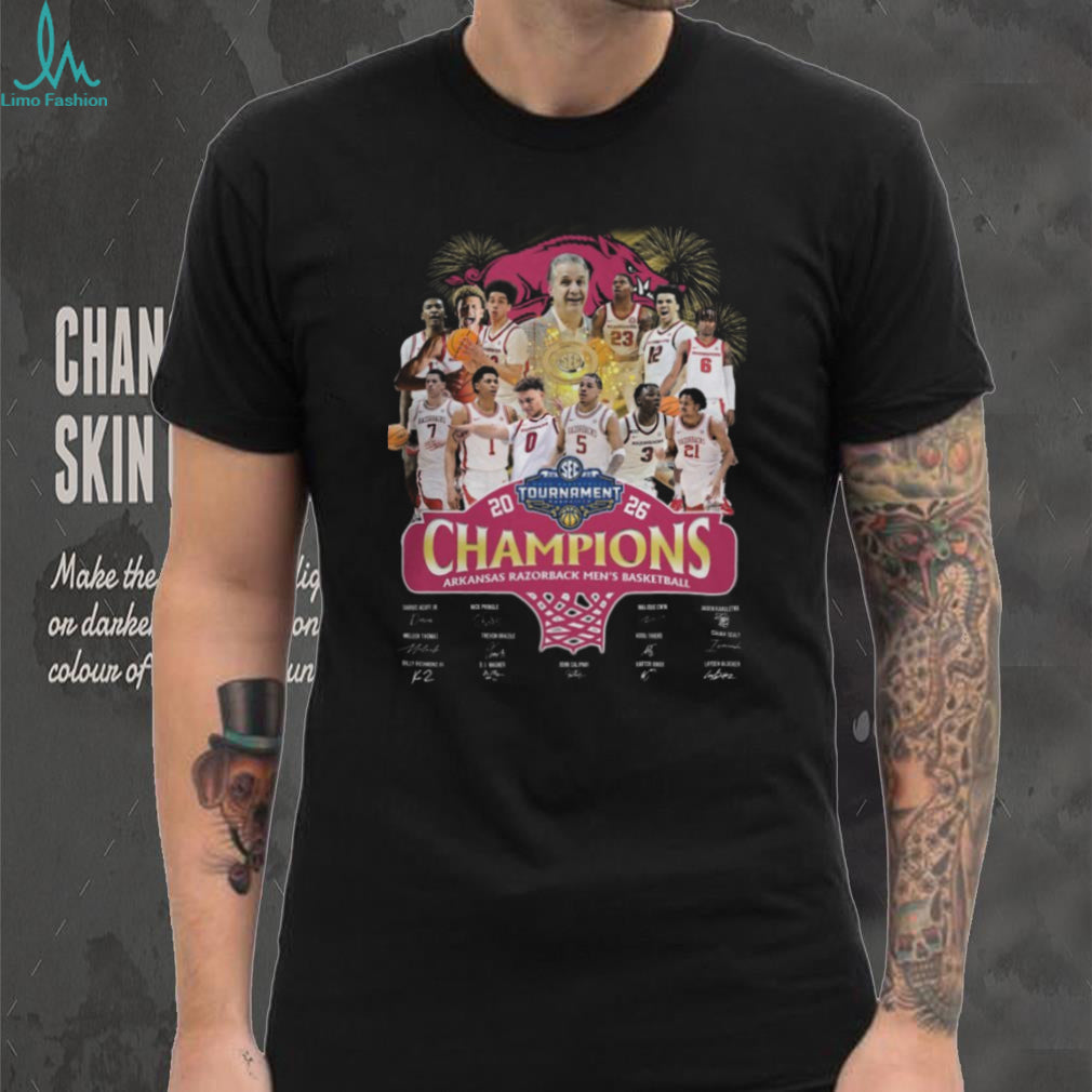 Arkansas Razorbacks 2026 SEC Tournament Champions Men’s Basketball Team T Shirt