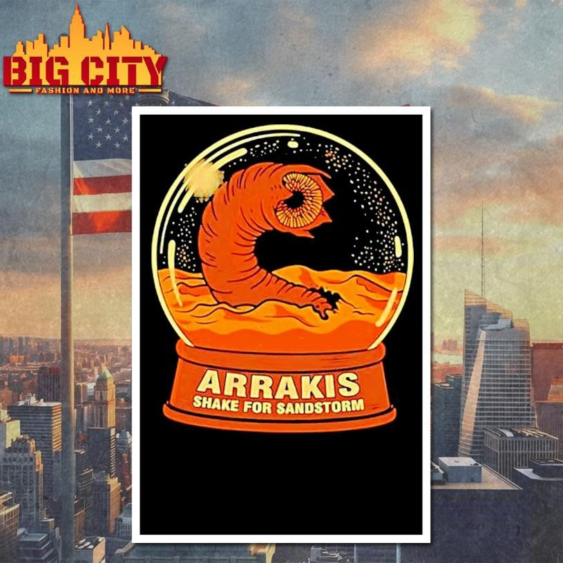 Arrakis Shake For Sandstorm Dune Shai Hulud Sandworm Desert Snow Globe Shirt