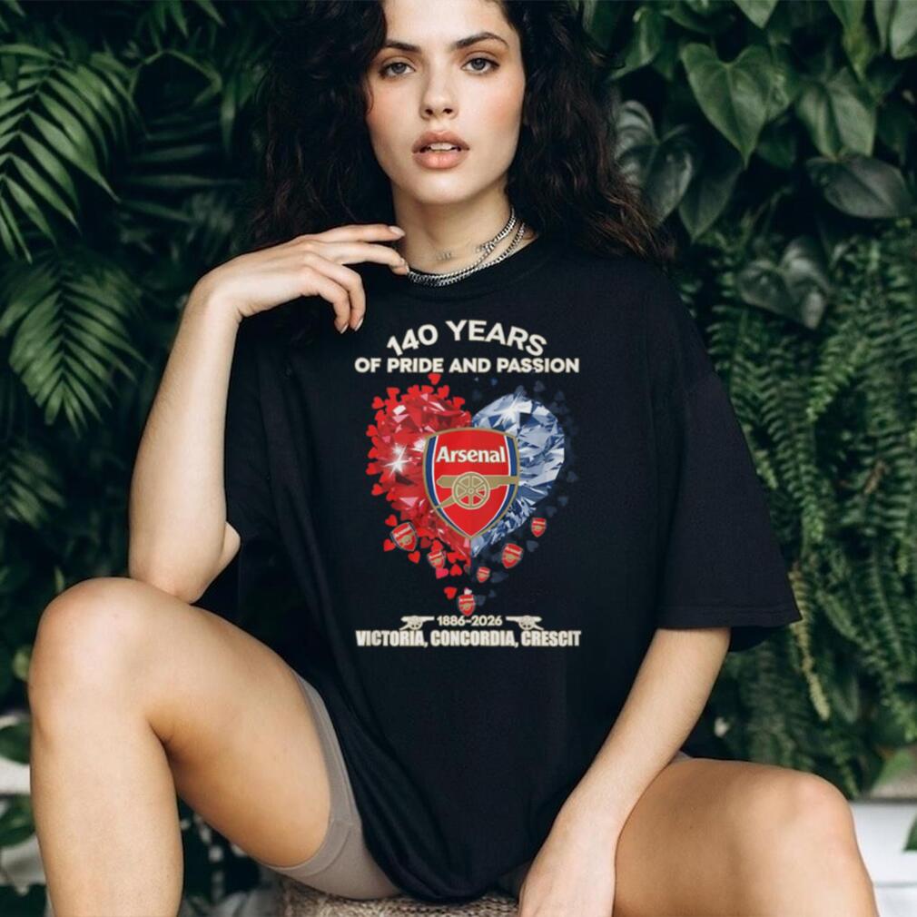 Arsenal FC 140 Years Anniversary 1886 2026 Pride And Passion T Shirt