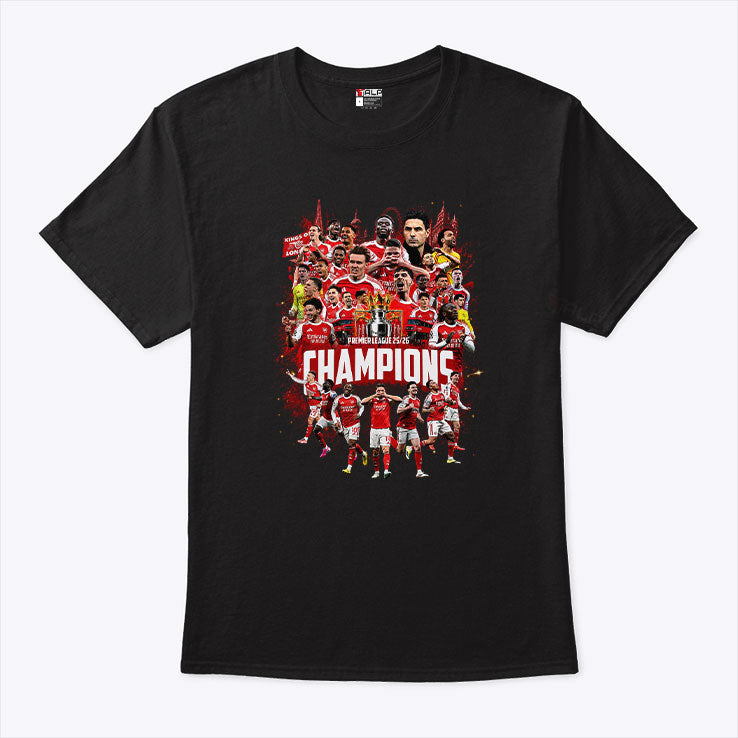 Arsenal FC Premier League Champions 2025-26 T Shirt