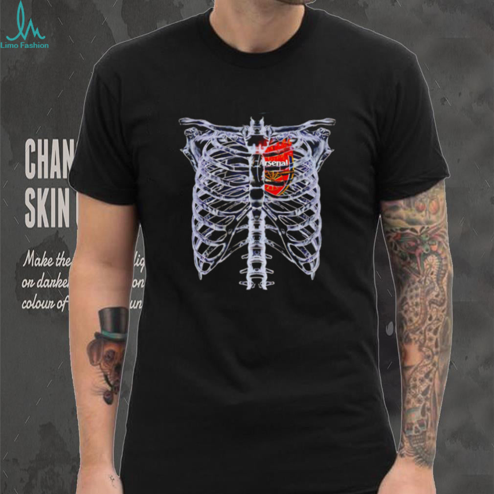Arsenal logo heart on fire shirt