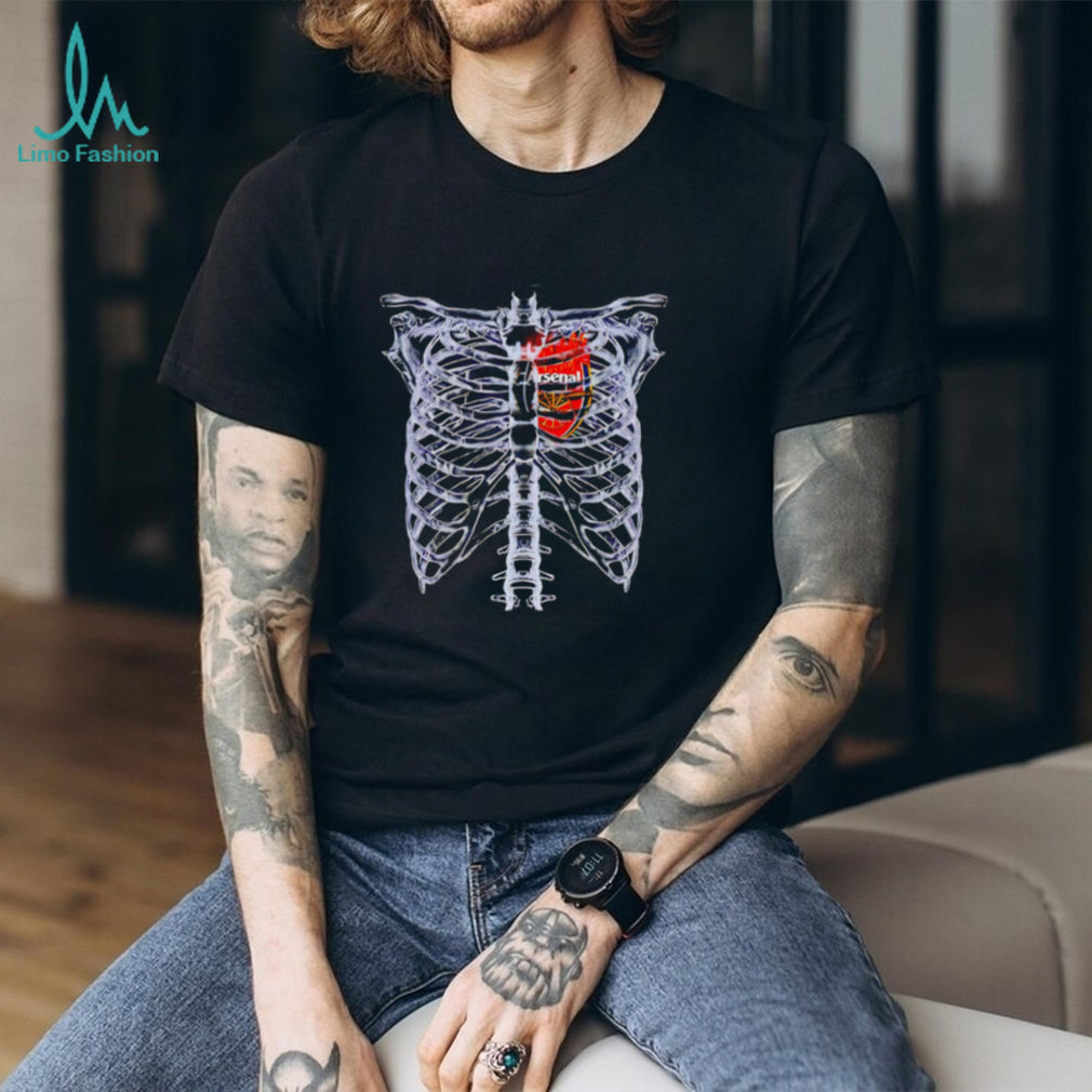 Arsenal logo heart on fire shirt