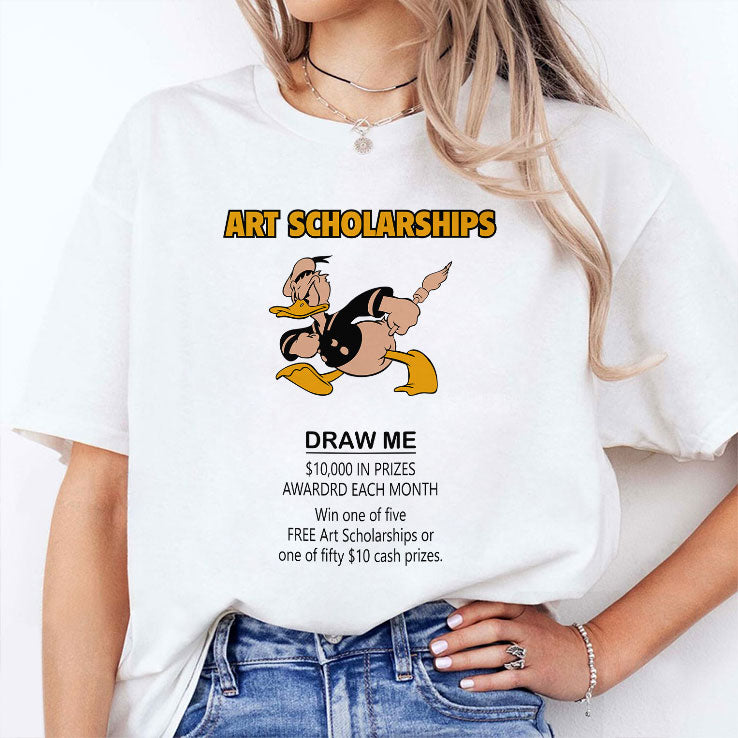 Art Scholarships Draw Me Vintage Cartoon Duck Shirt