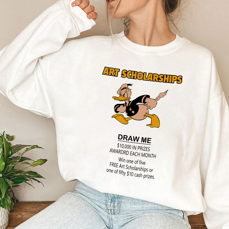 Art Scholarships Draw Me Vintage Cartoon Duck Shirt