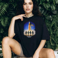 Artemis II Crewed Moon Mission SLS Rocket Silhouette T Shirt