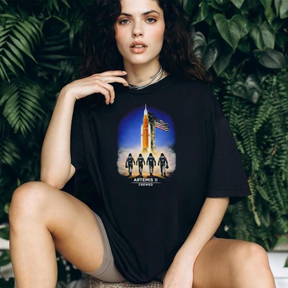 Artemis II Crewed Moon Mission SLS Rocket Silhouette T Shirt