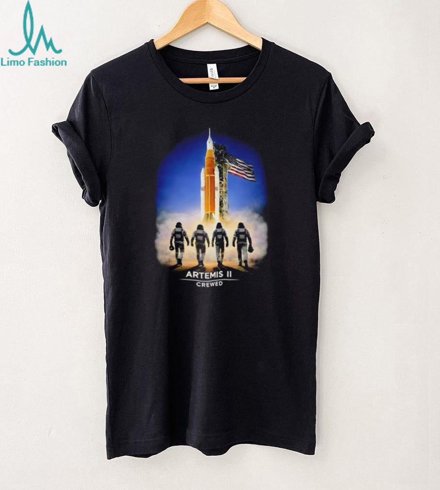 Artemis II Crewed Moon Mission SLS Rocket Silhouette T Shirt