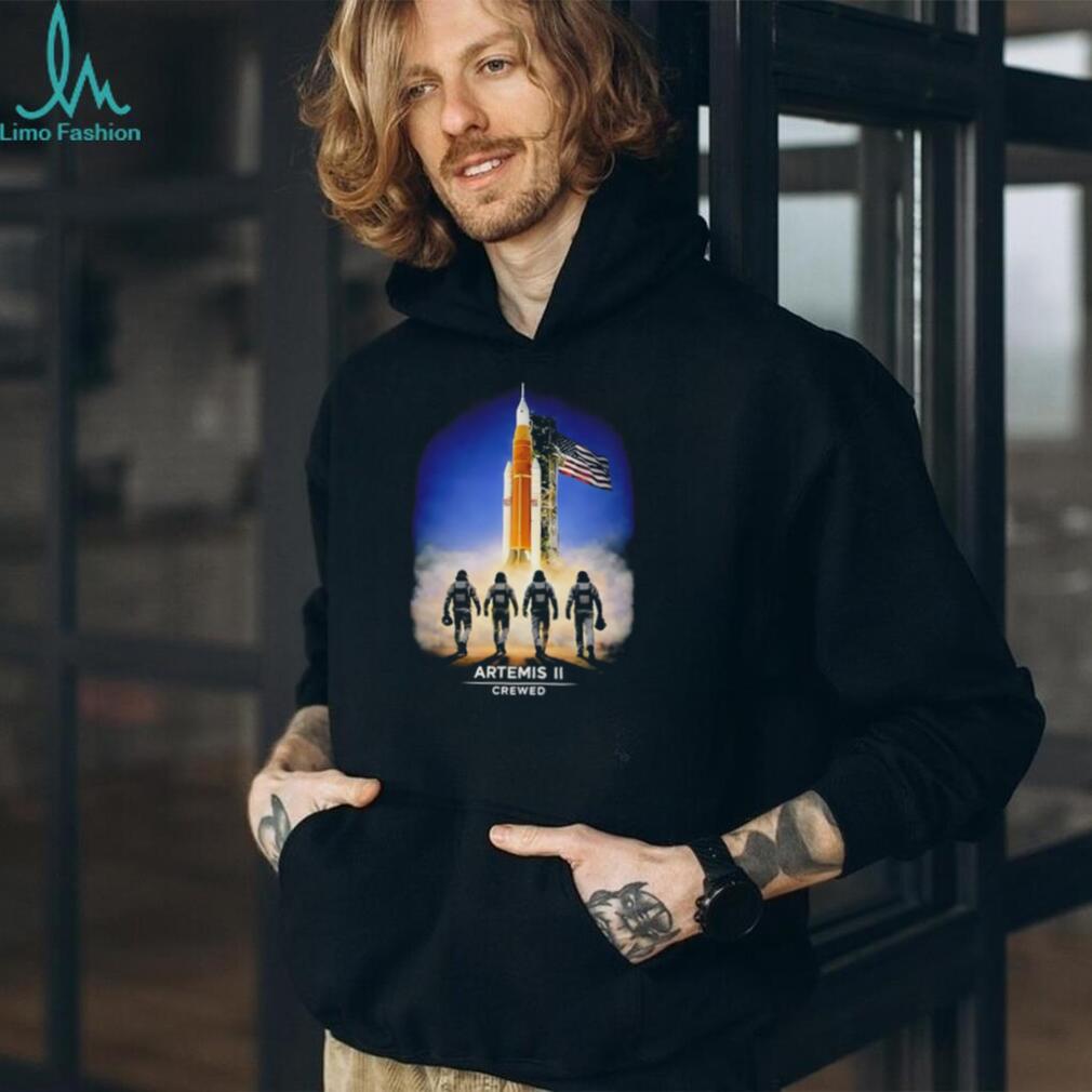 Artemis II Crewed Moon Mission SLS Rocket Silhouette T Shirt