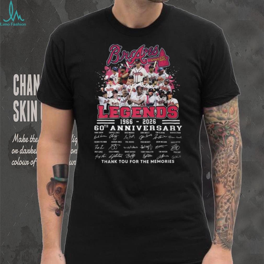 Atlanta Braves 60th Anniversary 1966 2026 Legends Signatures T Shirt