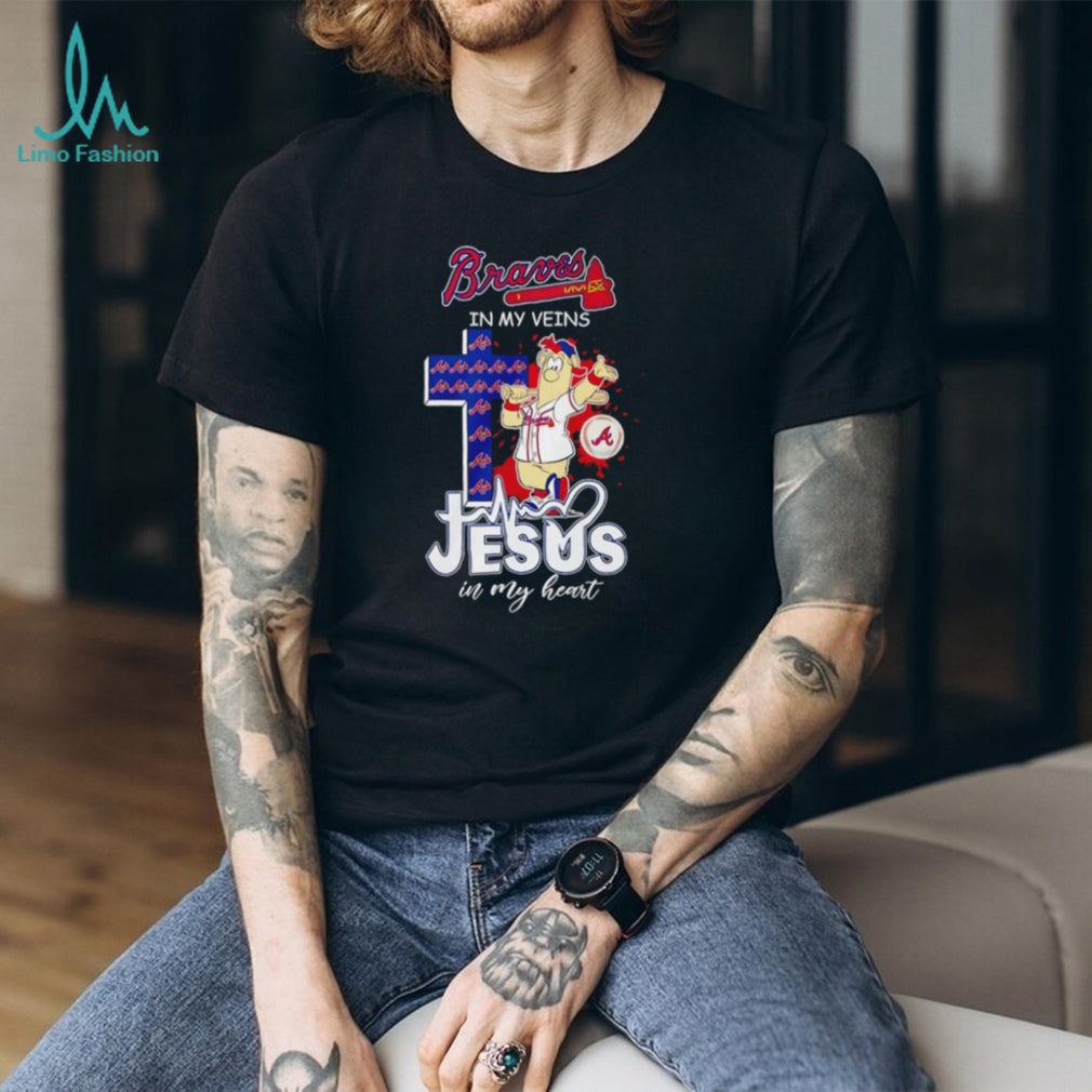 Atlanta Braves Baseball Jesus In My Heart Braves In My Veins T Shirt