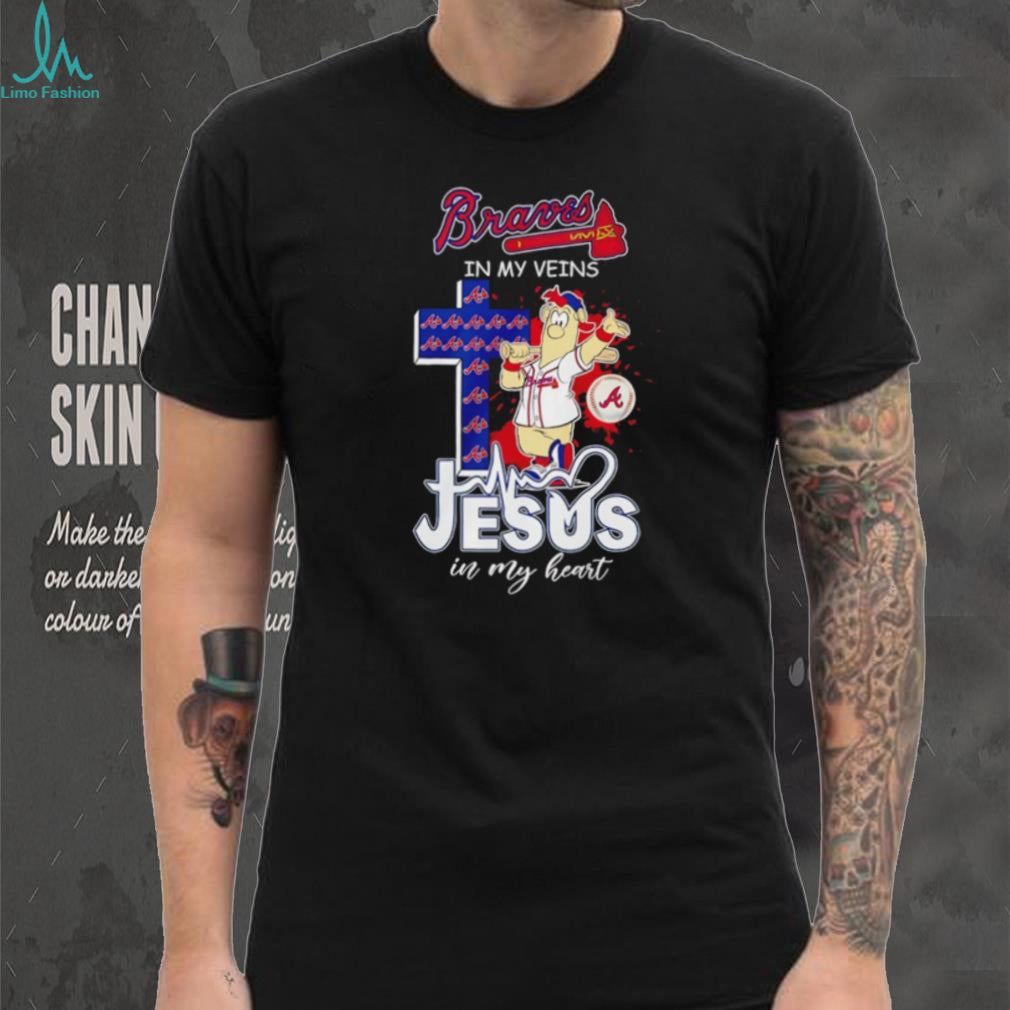 Atlanta Braves Baseball Jesus In My Heart Braves In My Veins T Shirt