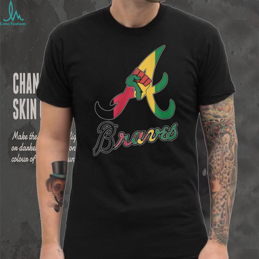 Atlanta Braves Black History Month Pan African Flag Colors Logo T Shirt