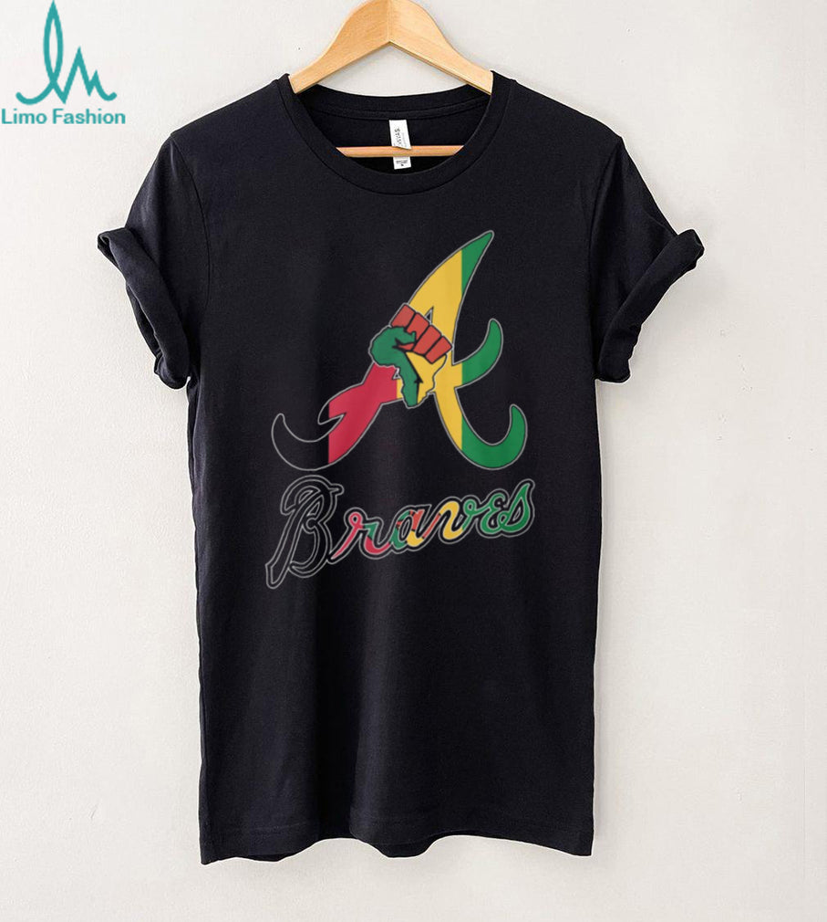 Atlanta Braves Black History Month Pan African Flag Colors Logo T Shirt