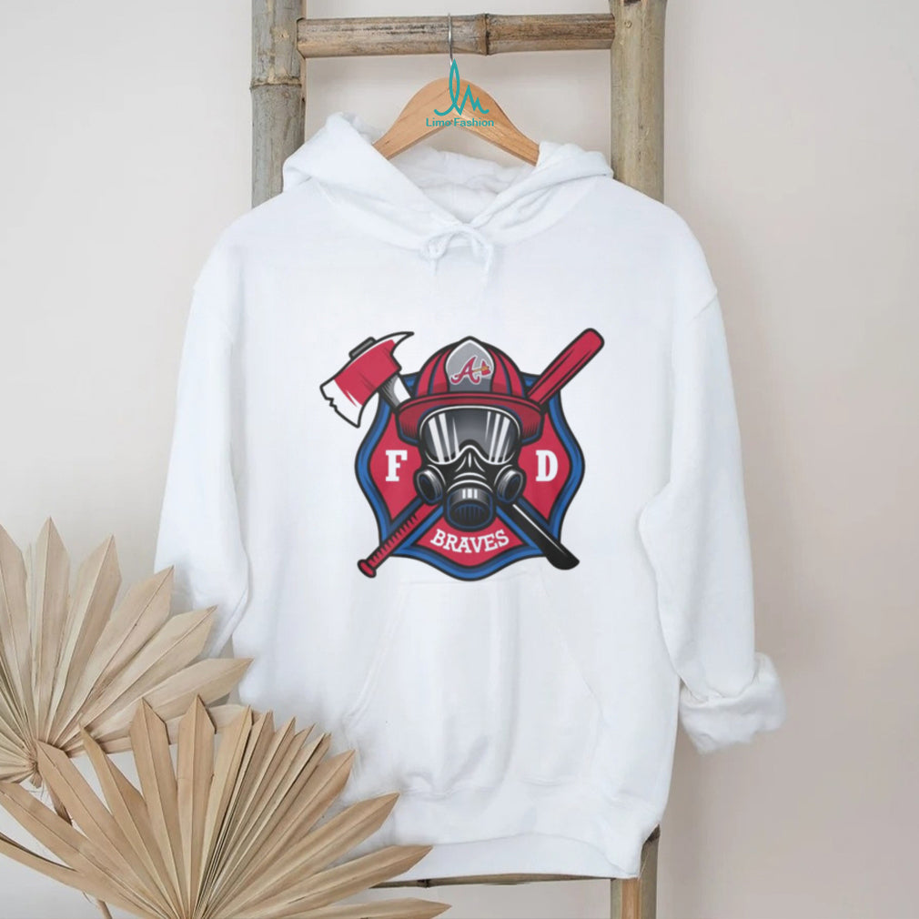 Atlanta Braves Fire Department FD Logo Baseball Fans First Responders White T Shirt