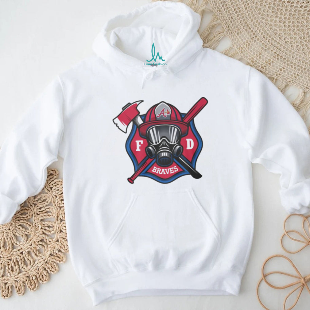 Atlanta Braves Fire Department FD Logo Baseball Fans First Responders White T Shirt