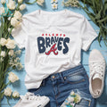 Atlanta Braves Heather Oatmeal Retro Script Pullover T shirt
