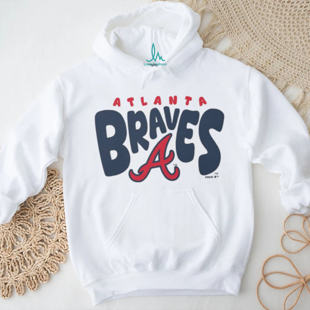 Atlanta Braves Heather Oatmeal Retro Script Pullover T shirt