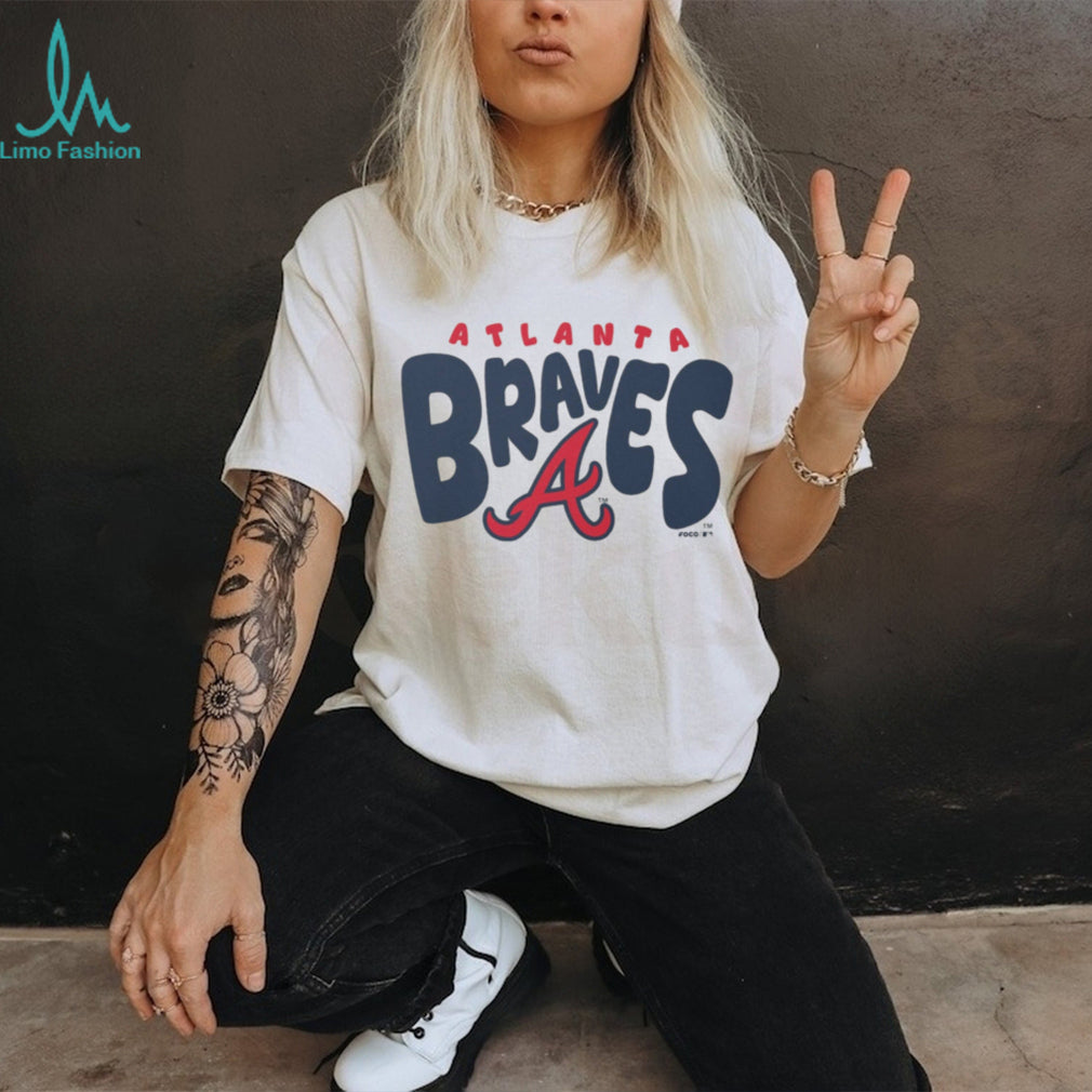 Atlanta Braves Heather Oatmeal Retro Script Pullover T shirt