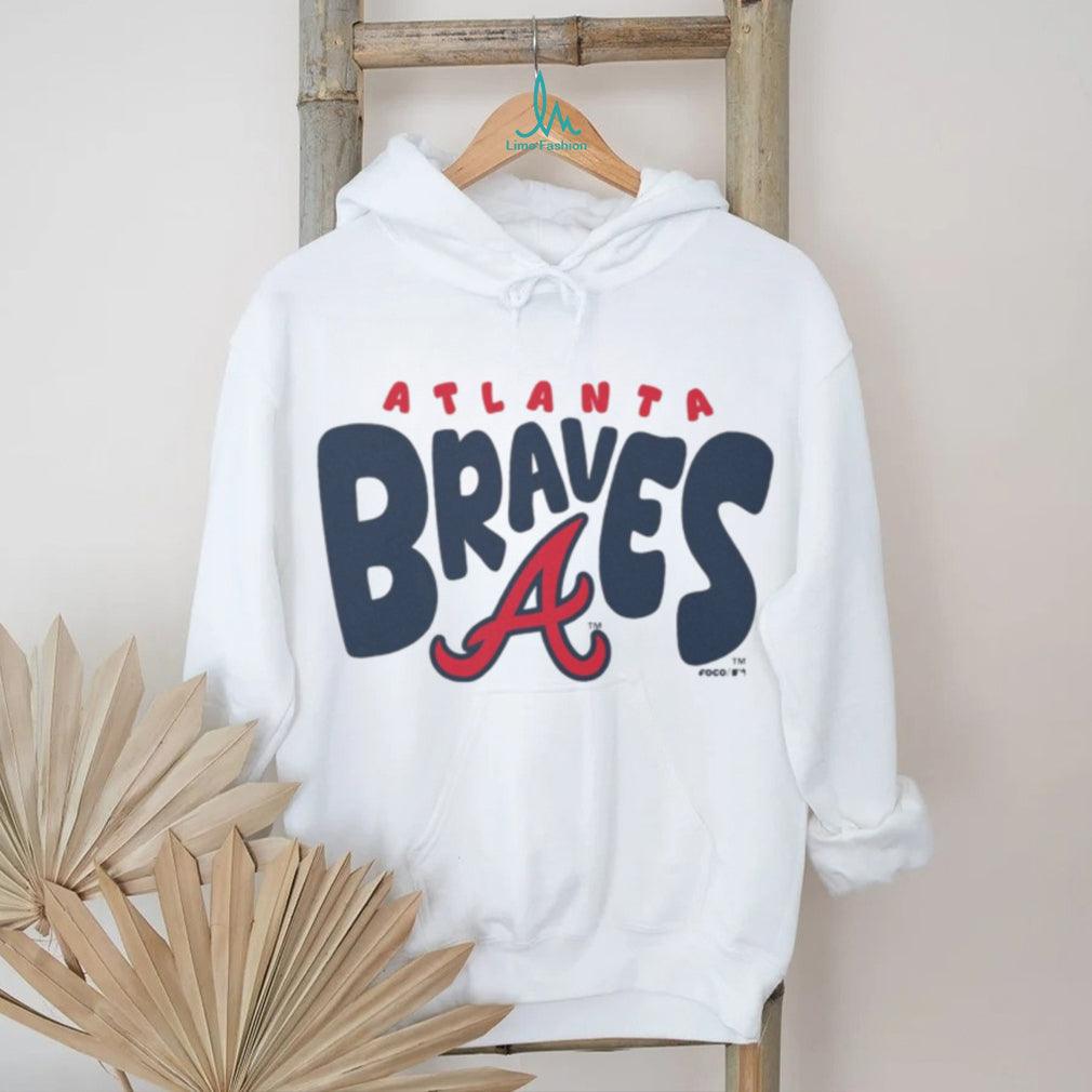 Atlanta Braves Heather Oatmeal Retro Script Pullover T shirt