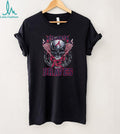 Atlanta Braves Red Letter Logo Skull Pink Wings And Heavy Metal Chains T Shirt