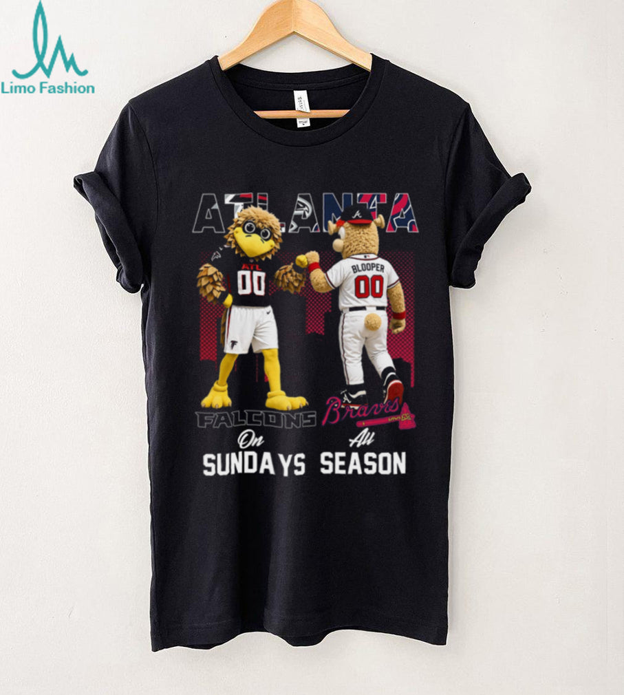 Atlanta Falcons And Braves Mascots Football Baseball Shirt