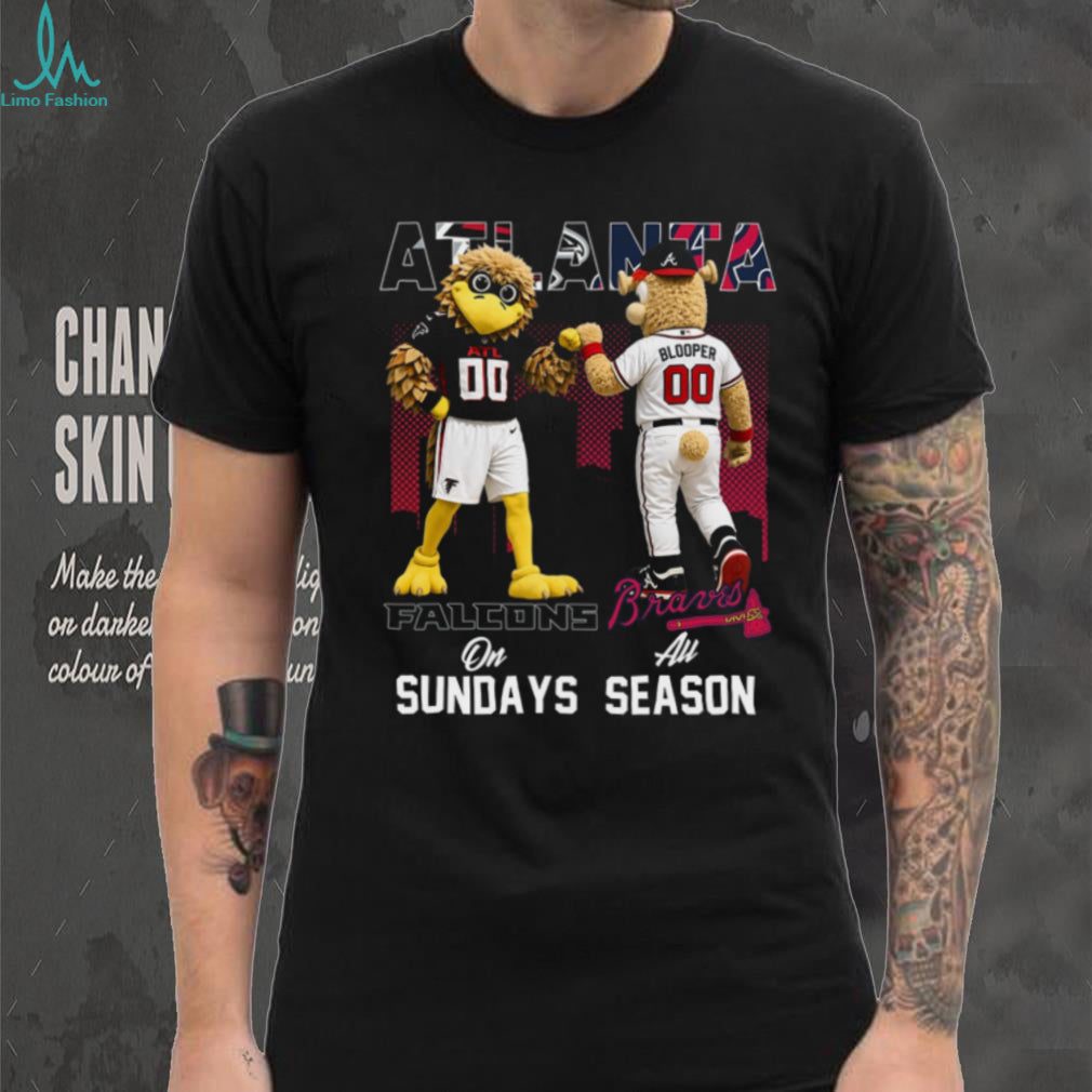Atlanta Falcons And Braves Mascots Football Baseball Shirt