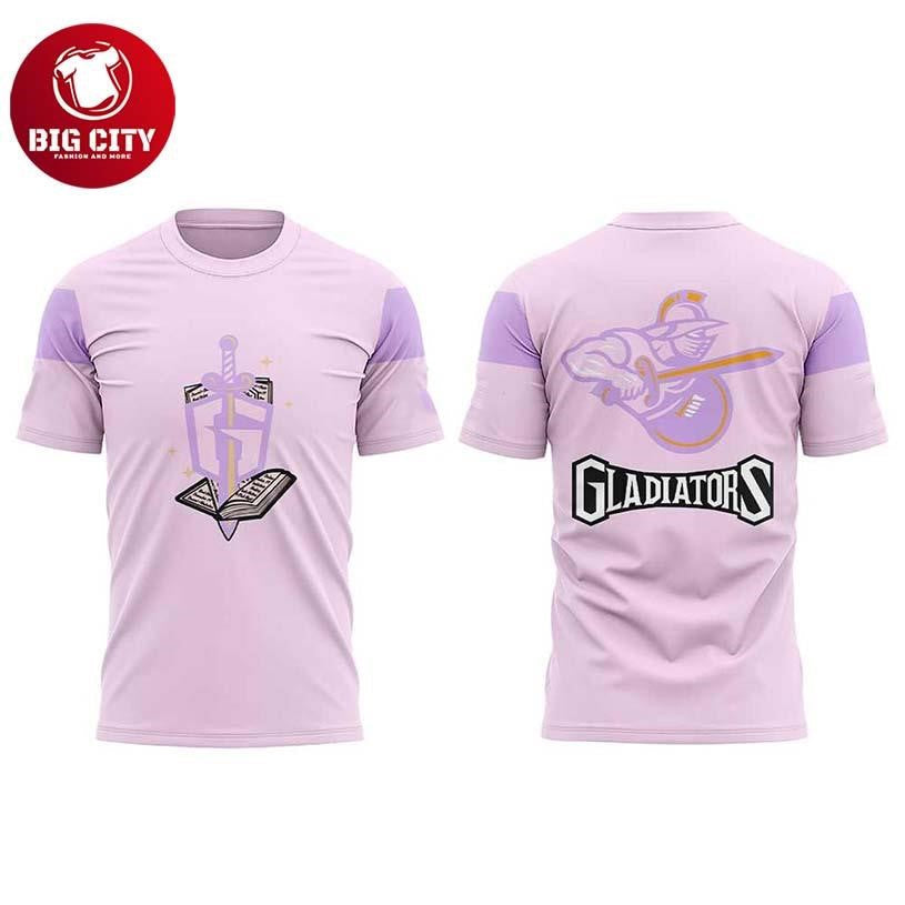 Atlanta Gladiators Pucks And Pages Night 2026 Celebrate Two Sided Shirt
