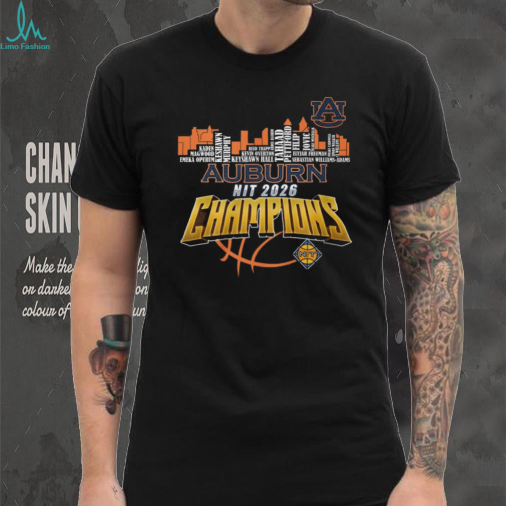 Auburn Tigers 2026 NIT Champions Skyline Roster List T Shirt