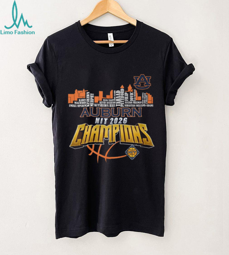 Auburn Tigers NIT 2026 Champions Skyline Roster T Shirt