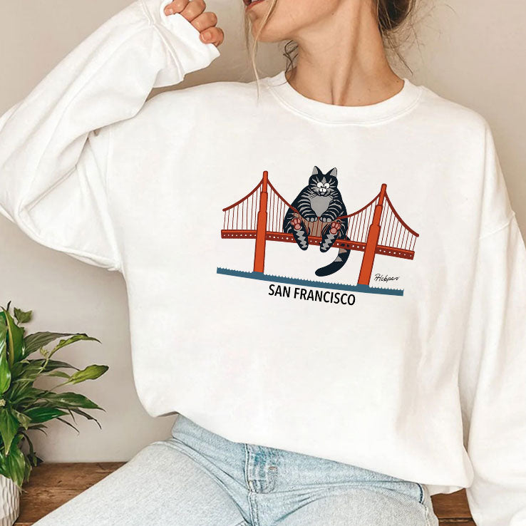 B Kliban Cat San Francisco Golden Gate T Shirt