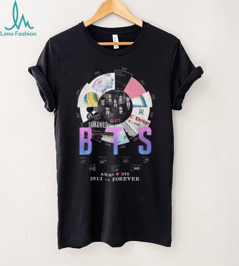 BTS Army Love BTS 2013 Forever Discography Timeline Signatures T Shirt
