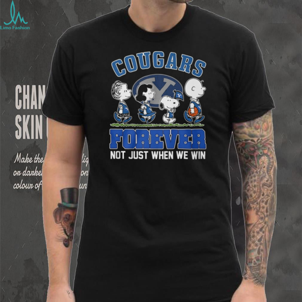 BYU Cougars Forever Peanuts Crew Blue Logo Sports T Shirt