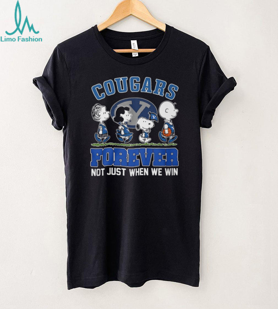 BYU Cougars Forever Peanuts Crew Blue Logo Sports T Shirt