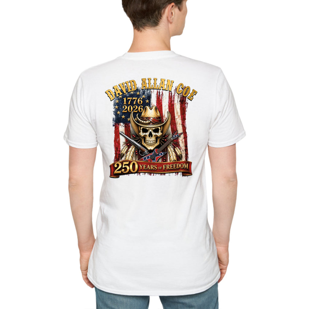 [Front+Back] David Allan Coe 250 Years Of Freedom Flag Usa Shirt