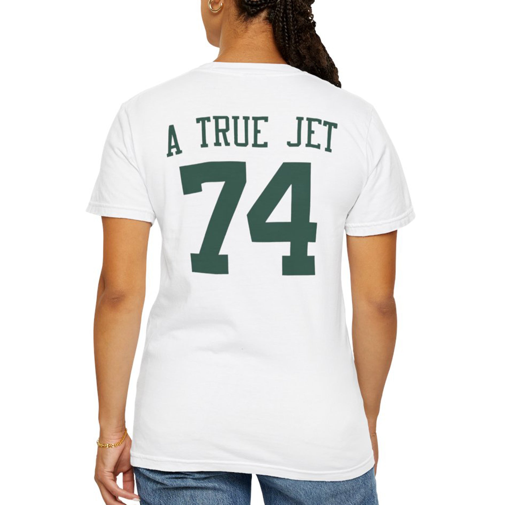 [Front+Back] Nick Mangold A True Jets 74 2025 Shirt
