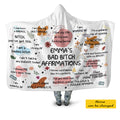 Personalized Bad Bitch Affirmations Hooded Blanket