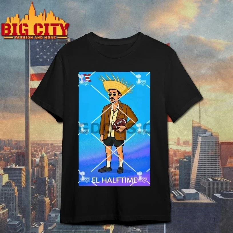 Bad Bunny El Halftime Playboy Loteria Style T-Shirt