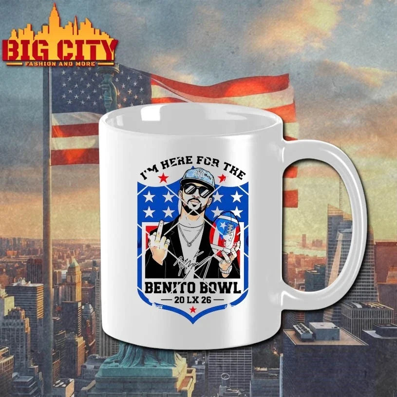 Bad Bunny Middle Finger I’m Just Here For The Benito Bowl t-shirt