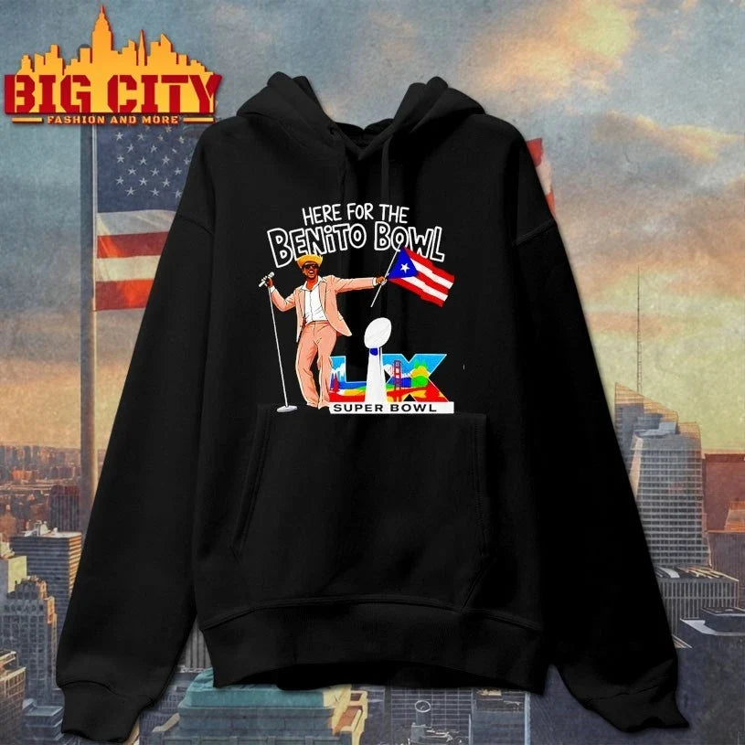 Bad Bunny Puerto Rico Flag Edition Here for the Benito Bowl t-shirt