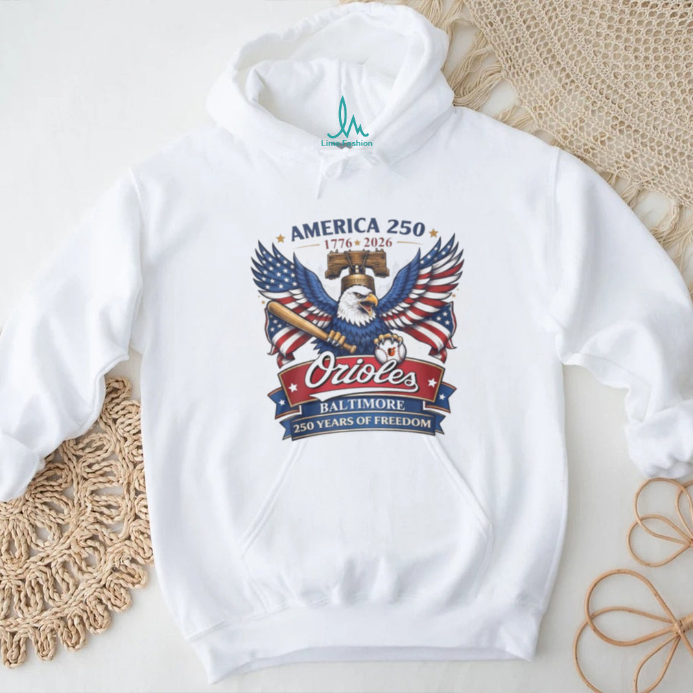 Baltimore Orioles America 250 Years of Freedom 1776 2026 Eagle T Shirt