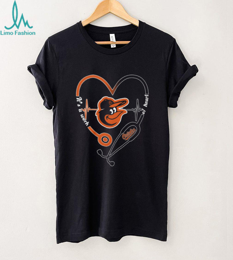 Baltimore Orioles Baseball Heartbeat Stethoscope Nurse Fan Apparel T Shirt