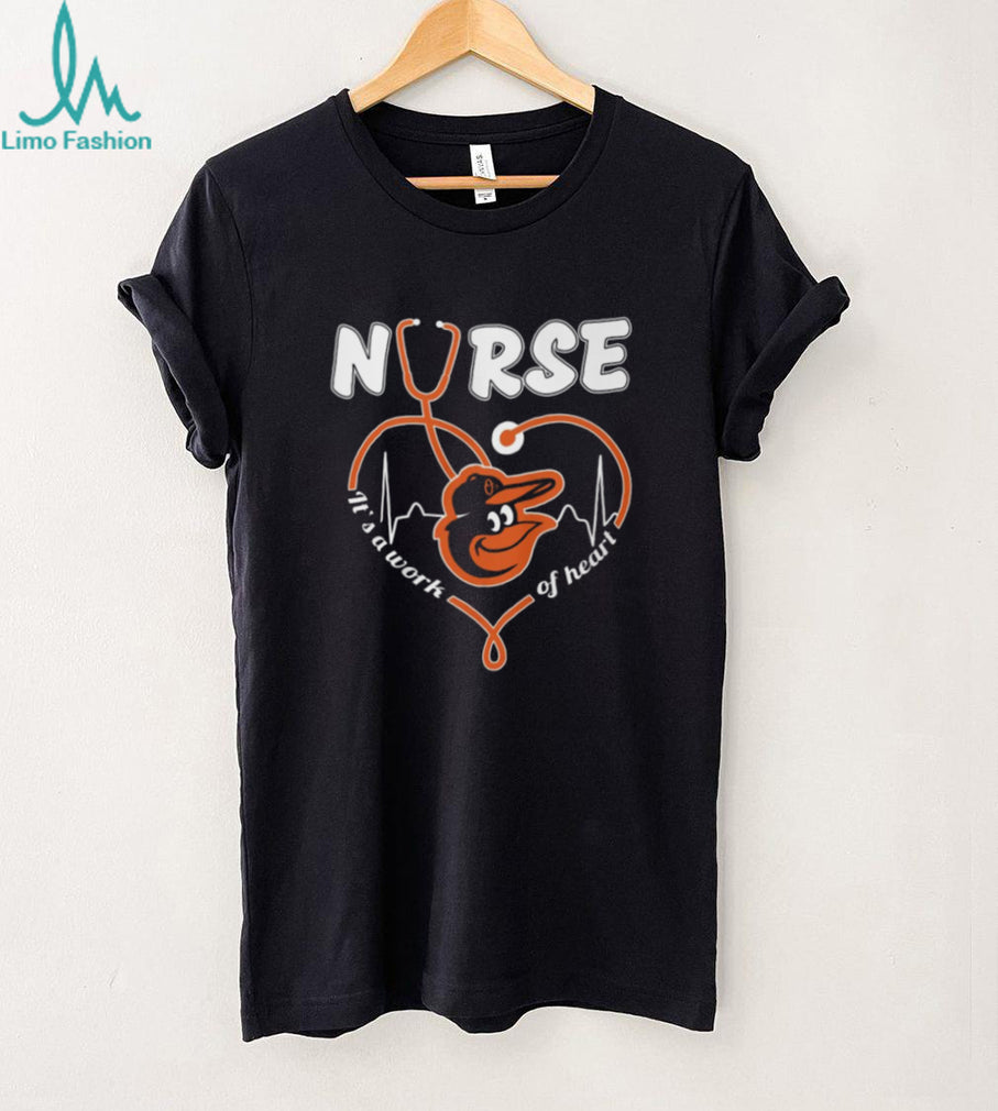 Baltimore Orioles Nurse Heart Stethoscope Baseball Fan T Shirt