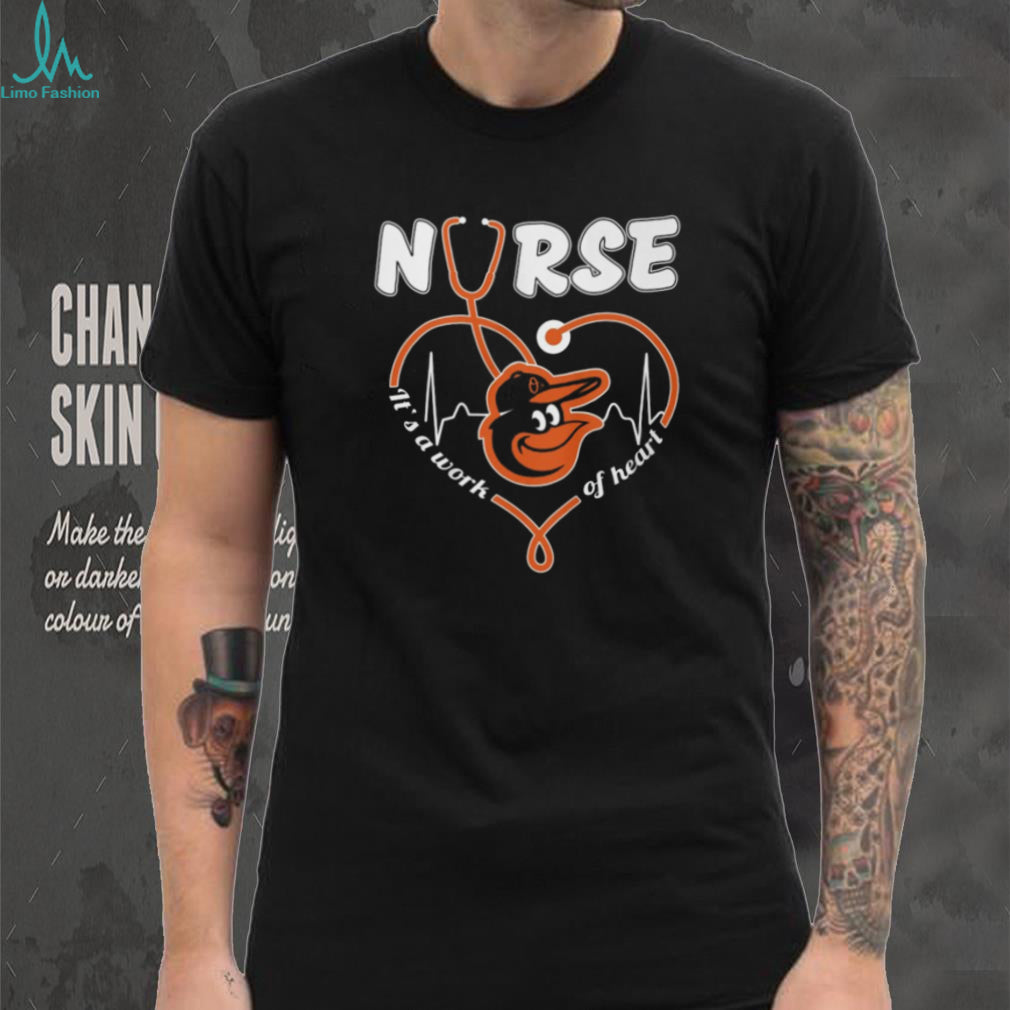 Baltimore Orioles Nurse Heart Stethoscope Baseball Fan T Shirt