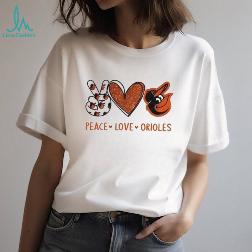 Baltimore Orioles Peace Love Orioles Baseball Fan T Shirt