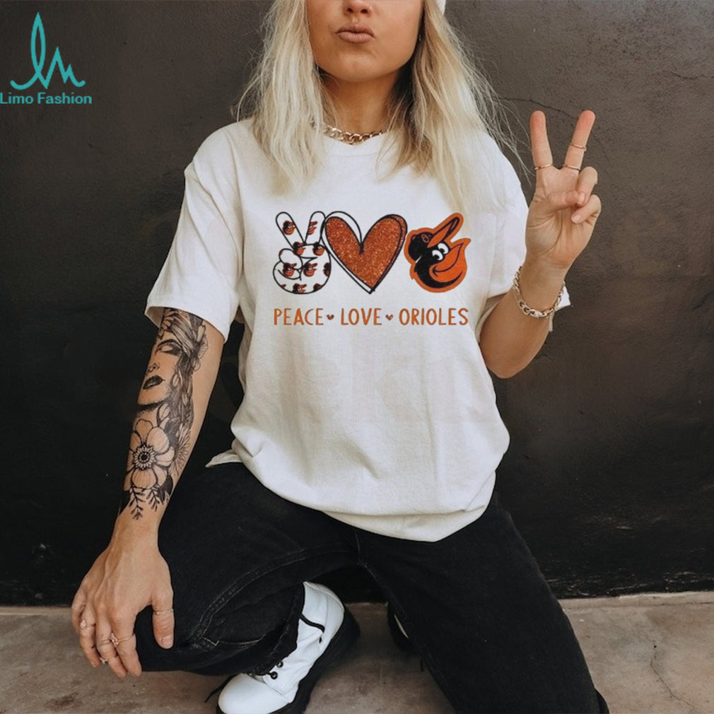 Baltimore Orioles Peace Love Orioles Baseball Fan T Shirt